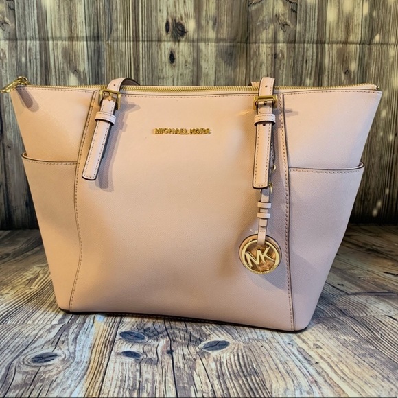 michael kors jet set tote soft pink
